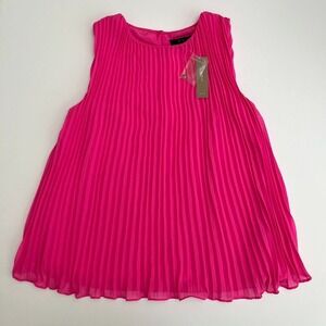 J. Crew Hot Pink Pleated Womens Sleeveless Blouse,‎ Pink J Crew Tops, J Crew T12